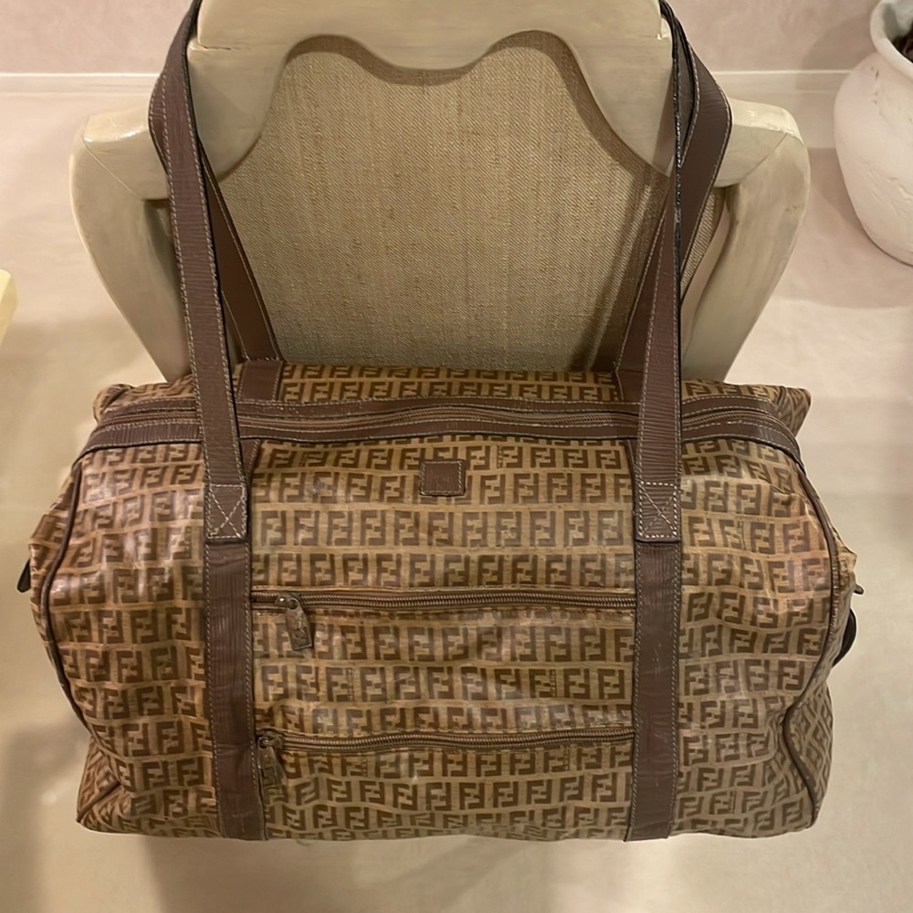 FENDI travel VINTAGE Zucca pattern weekender duffle bag O/S - Picture 7 of 15